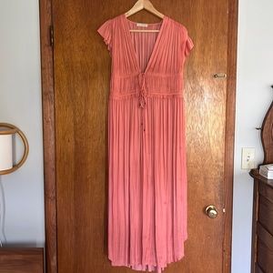 Ulla Johnson viscose peach goddess dress size 4